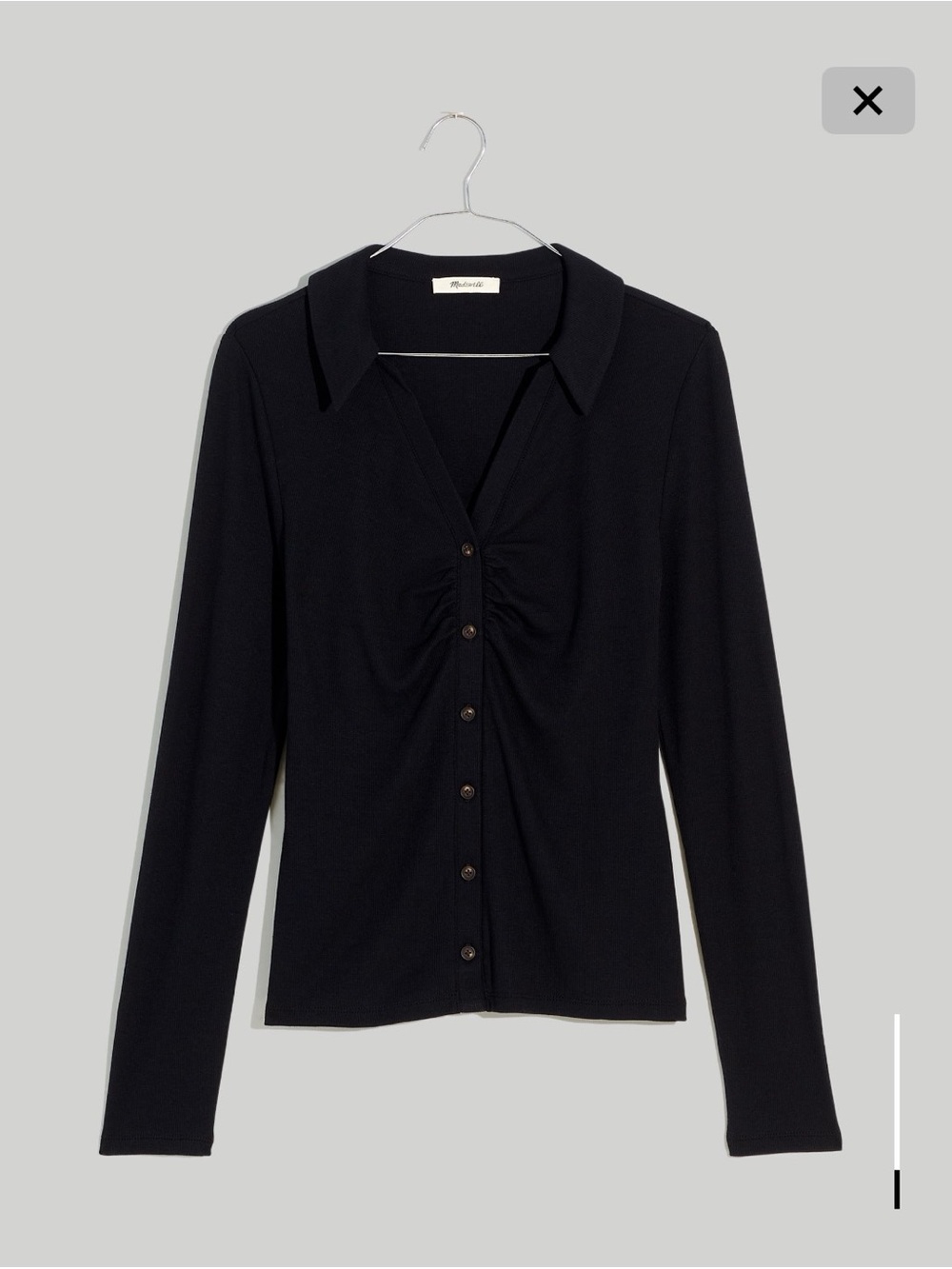 Madewell Ruched Polo Cardigan